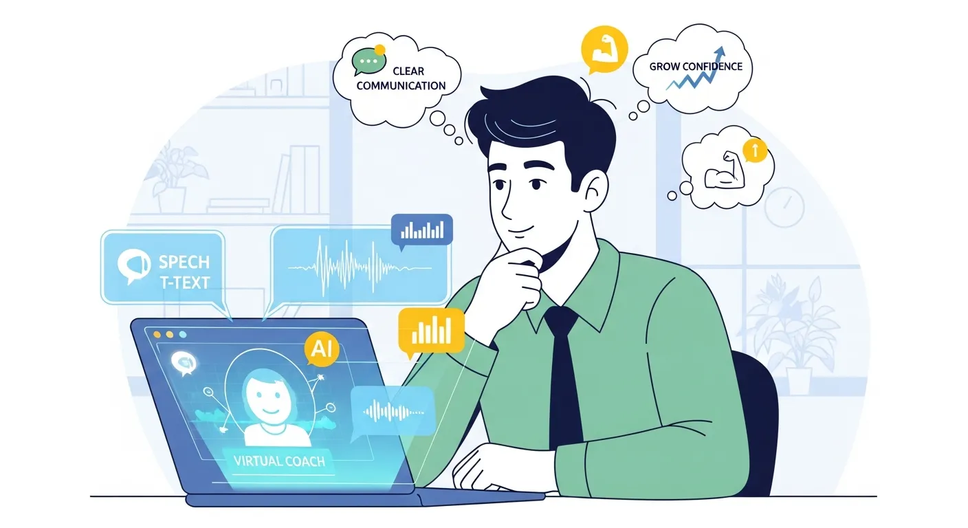 Candidate practicing interview answers with ai tools for job seekers on a computer, improving communication skills and confidence through virtual coaching and feedback.