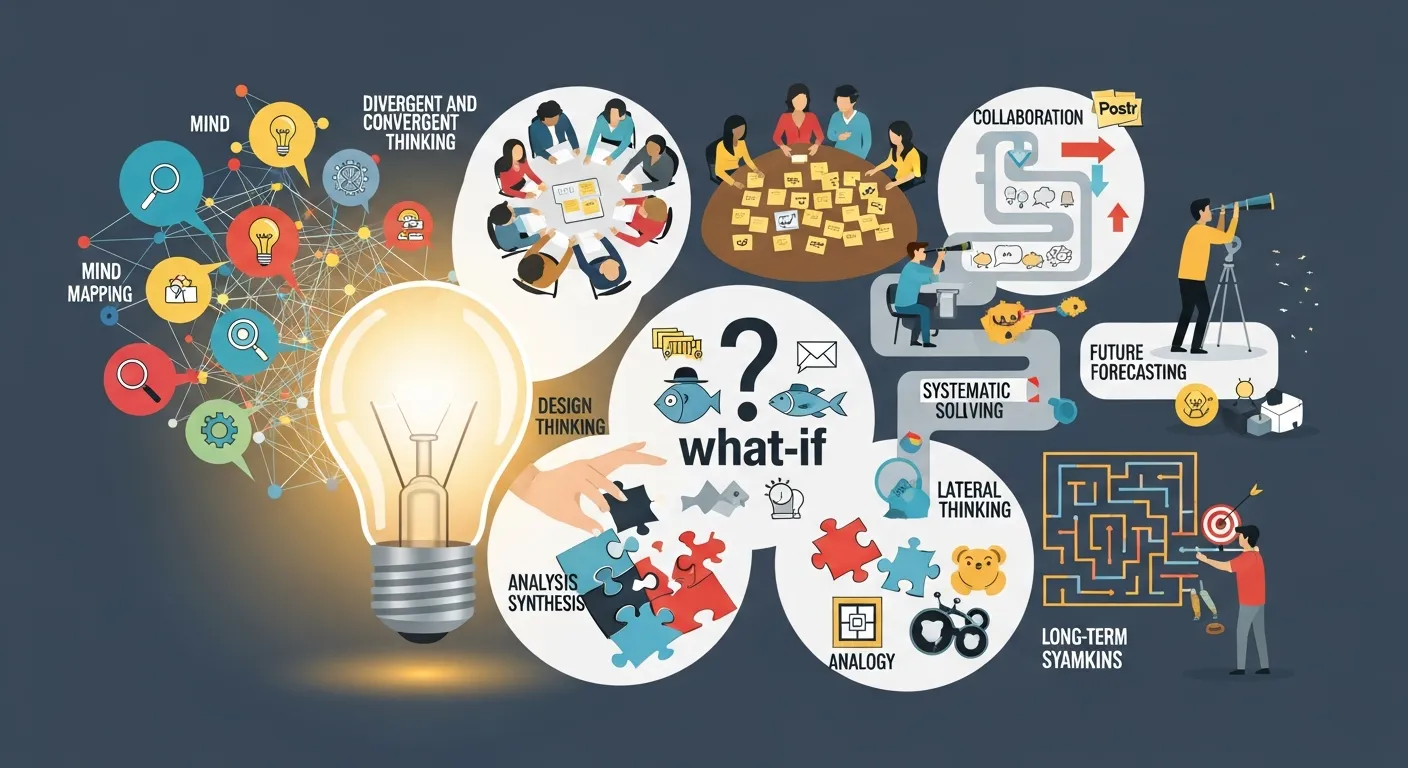 Brainstorming session with sticky notes on board