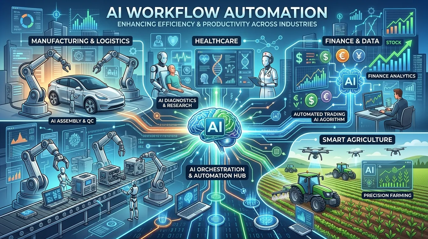 Artificial intelligence dashboard managing customer service, data analysis, and automated business processes in real time.